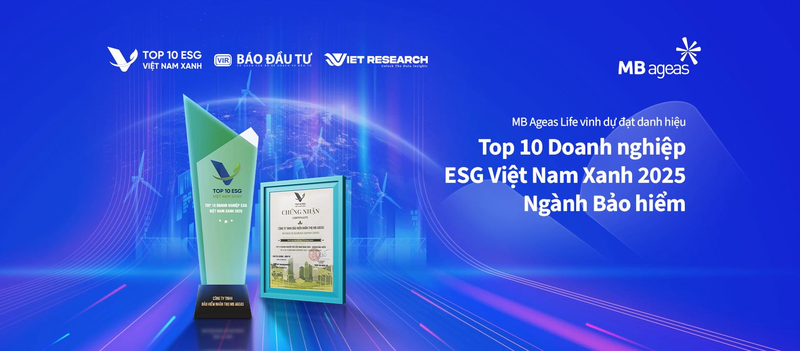 MB Ageas Life vào Top 10 Doanh nghiệp ESG Việt Nam Xanh 2025